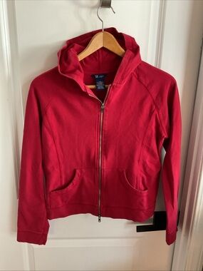 SO - Classic Red Zip-Up Hooded Sweatshirt - Ladies Size Large